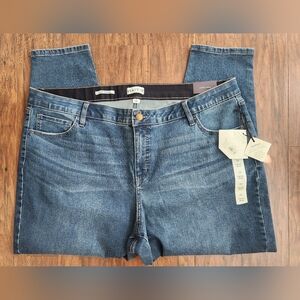 Ava & Viv Womens Mid Rise Classic Fit Skinny Jeans Dark Wash Plus Size 26